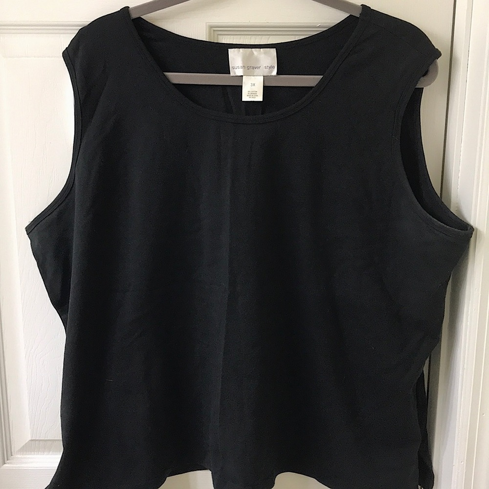 Susan Graver 3X Tank Top Black
